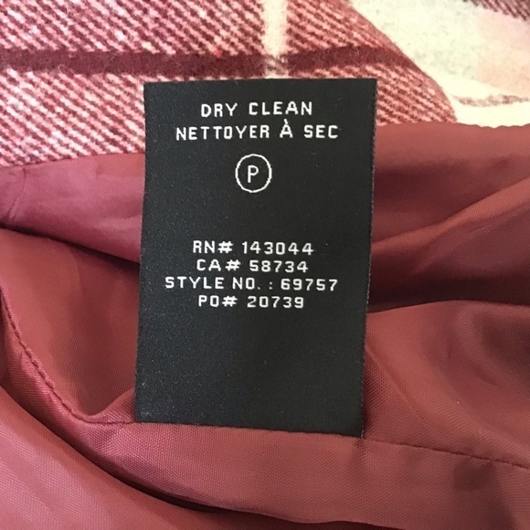 7 For All Mankind Double Breasted maroon/burgundy plaid wool blend blazer M NWT - Picture 10 of 12